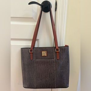 Dooney & Bourke Lexington Lizard Embossed Leather Shopper LIKE NEW- Grey